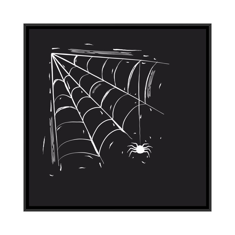 « effrayant éclairé cut spider », impression sur toile tendue, H 18 po x l 18 po x P 1,5 po, Pas de tapis