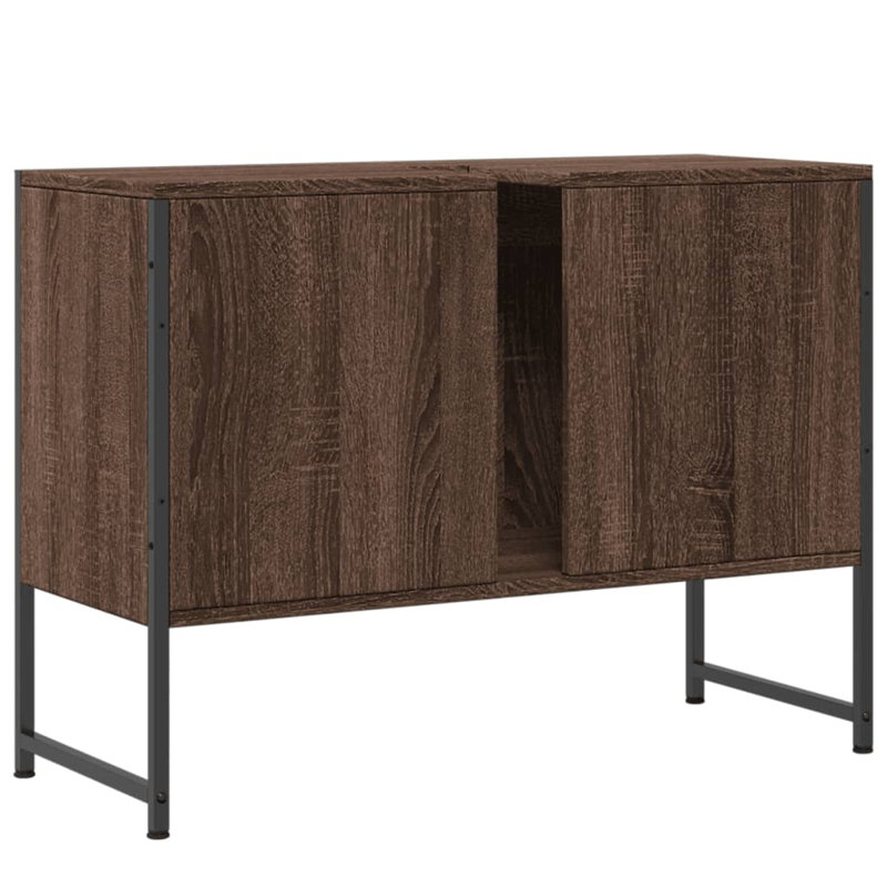 Nivi 80mm Single Bathroom Vanity with Basin, Brown Oak