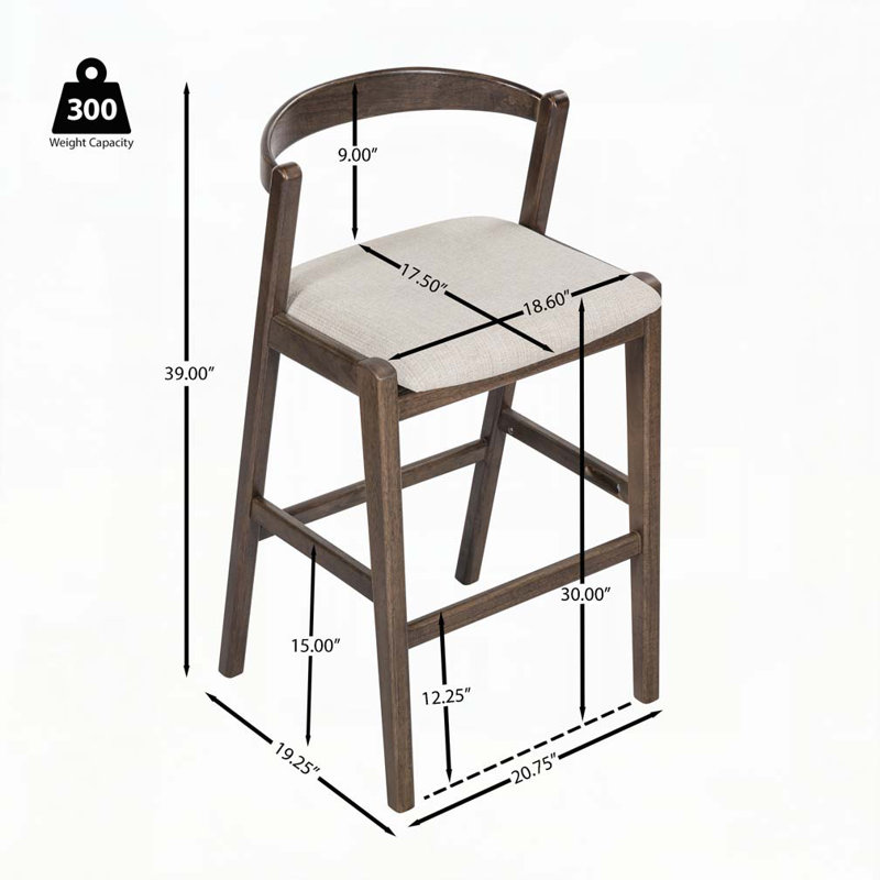 Tabouret de bar en bois, Marron foncé
