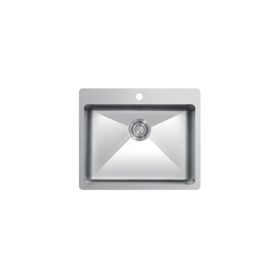 Ukinox 500 mm W Single Bowl Stainless Steel Drop-In and Flush Kitchen Sink