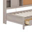 Lit de jour simple avec tablettes de rangement, planche de liège, ports USB et tiroirs-1688075143