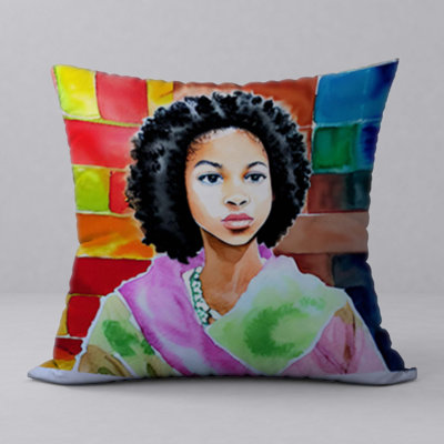 Pillow New ManosMorenas Vibrant Character & Patterns/ size 18"x18"