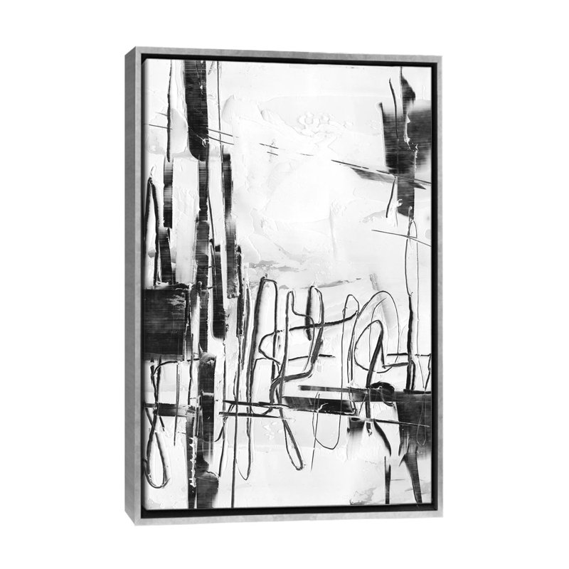 «Polar Storm I» par Ethan Harper - reproduction d'art, H 48 po x l 32 po x P 1,5 po, Toile avec cadre argenté, Pas de tapis