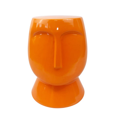 Artistic face ceramic stool