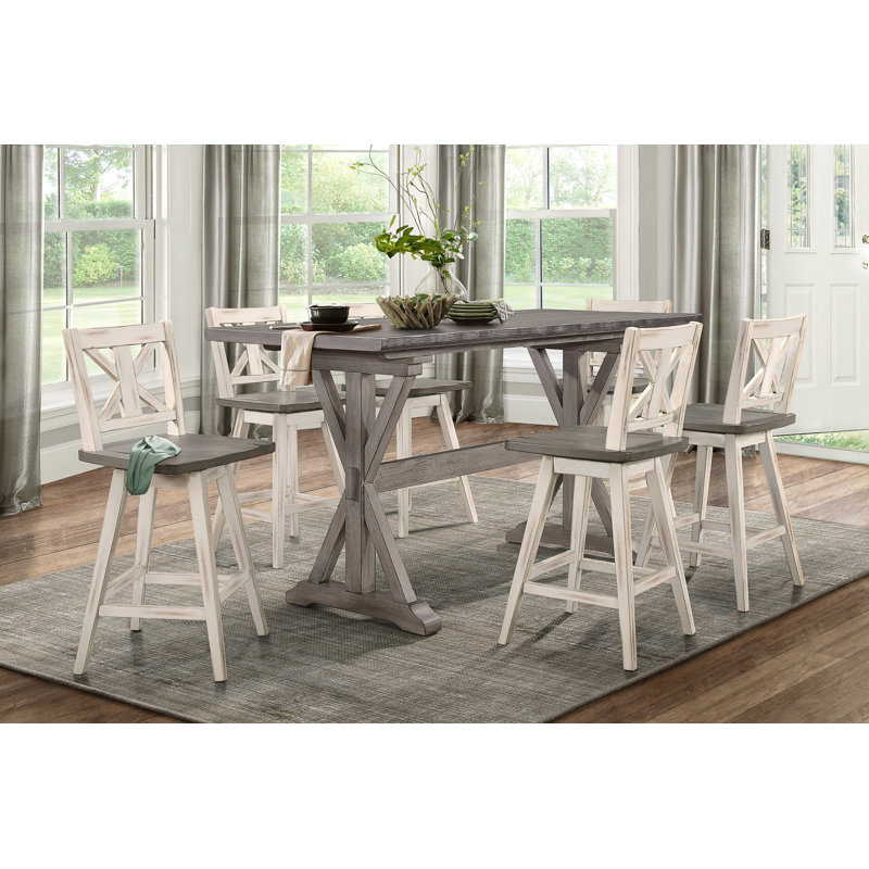 Corojo 4 - Person Trestle Dining Set, Black, 9