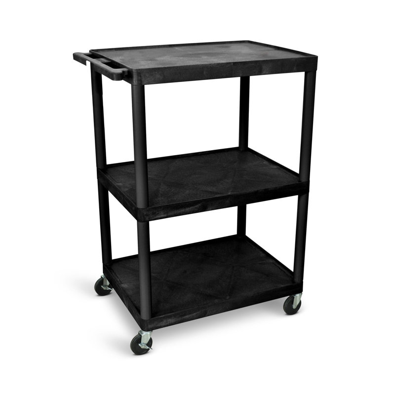 SteelCart Open Shelf Fixed Height Table AV Cart