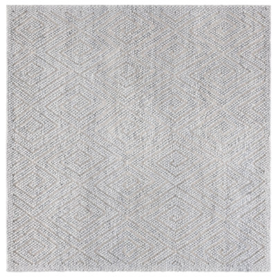 Natura Hand Woven Wool Pet Cotton Geometric Rug in Gray