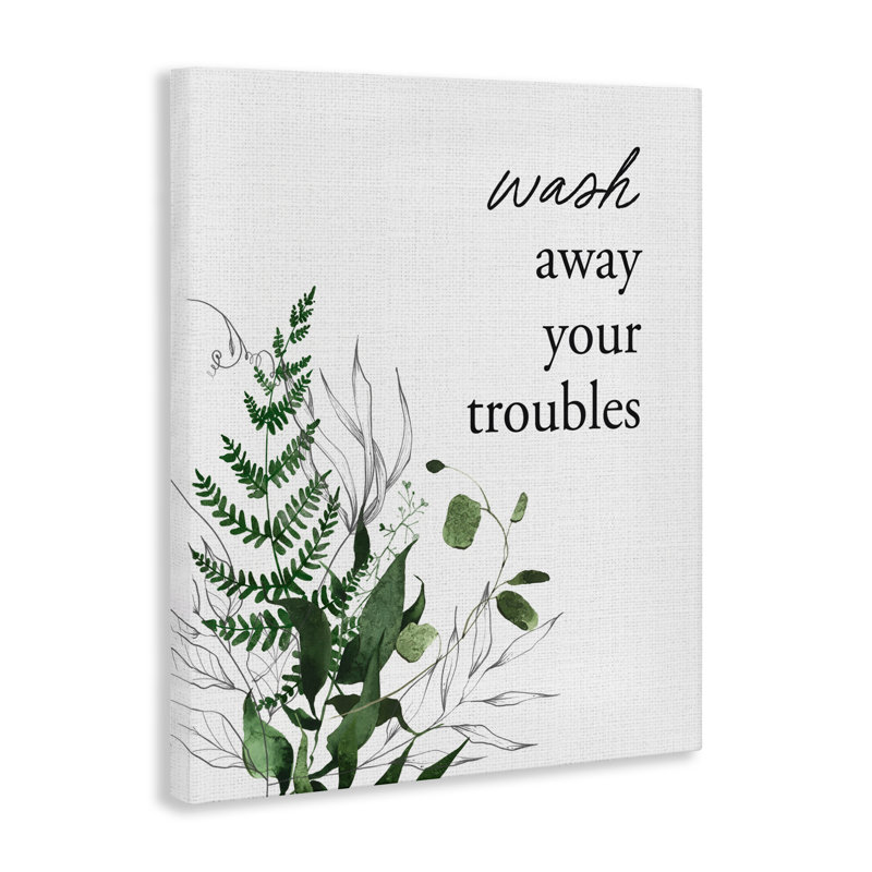 Toile «Forest Foliage Wash Away», par Lettrage et doublure, H 30 po x l 24 po