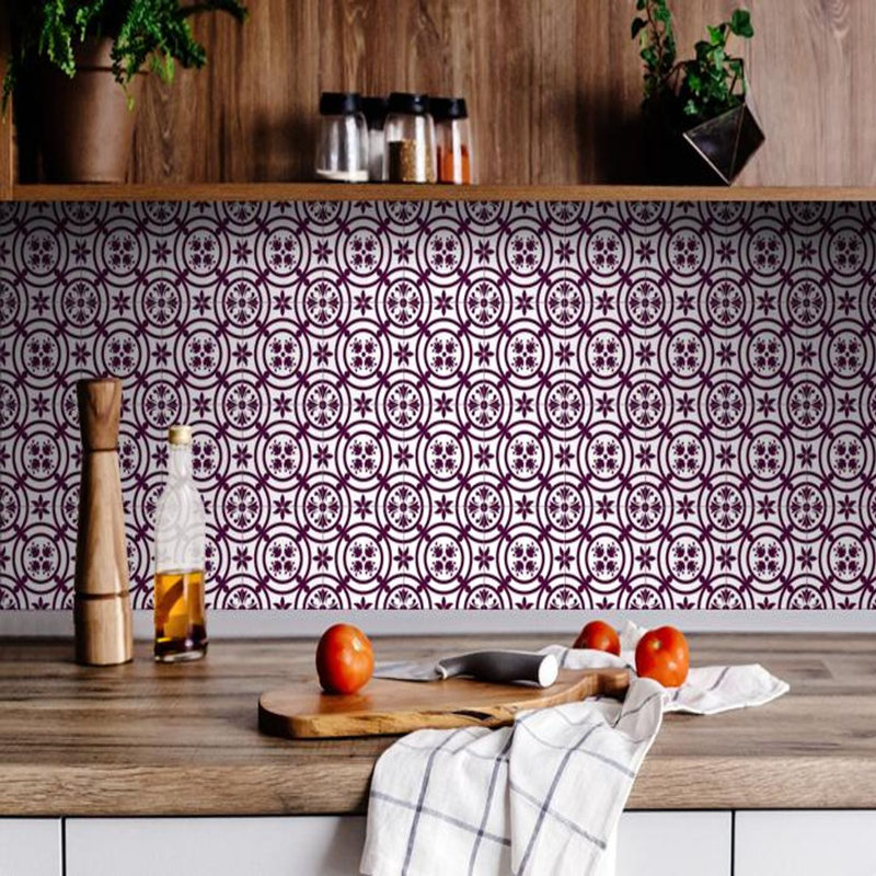 Carreau de mosaïque en vinyle Merlot, H 7 po x l 7 po x P 0,1 po