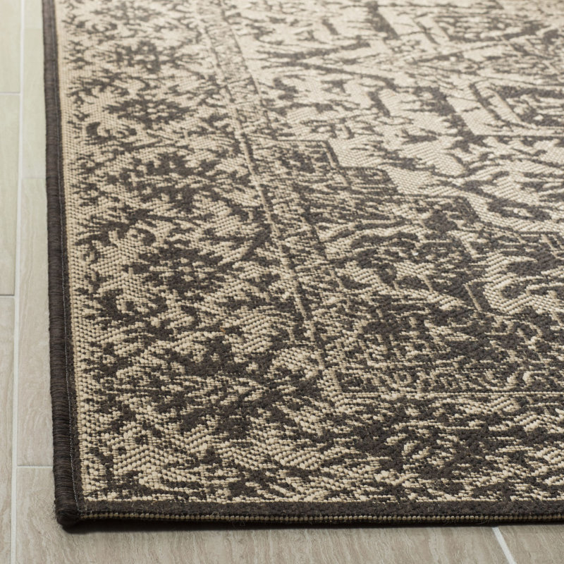 Donivin Performance Oriental Indoor/Outdoor Area Rug, Square 8'