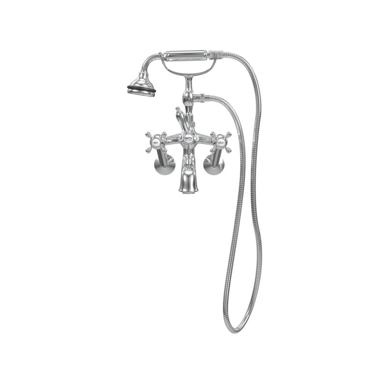 2 Handle Bathroom Clawfoot Tub Faucet with Diverter, Chrome