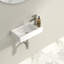 Lavabo de salle de bain mural mural en céramique blanche avec trou pour robinet L 18 po x l 10 po