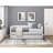 1Pc Daybed With Trundle Fabric Upholstery Wooden Frame Modern Home Furniture-1093715296
