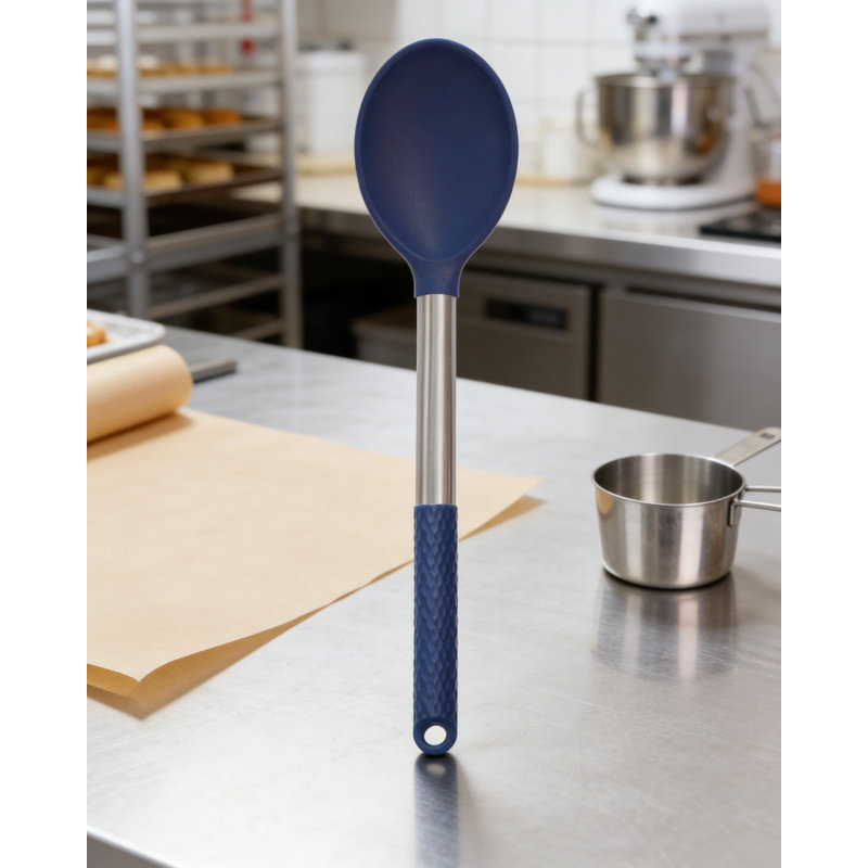 Ensemble d'ustensiles de cuisine en silicone 12 pièces avec poignées en acier inoxydable - Outils de cuisson antiadhésifs et résistants à la chaleur pour la préparation, la cuisine et le service de tous les jours