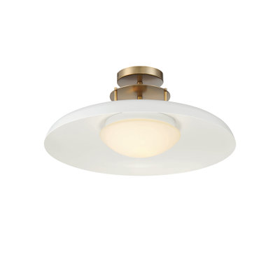 Plafonnier semi-encastré 1 lumière avec abat-jour en verre Jude 