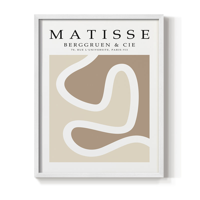 Matisse CECXLVI, reproduction encadrée - bois massif, Blanc, H 14 po x l 11 po