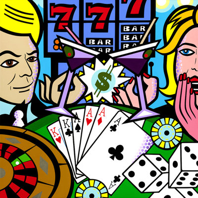 «Casino», peinture à l'acrylique, toile tendue, art mural par Jo² 1 "