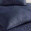 Couvre-lit 3 pièces très grand / très grand bleu marine - Microfibre, rembourrage, magnifique médaillon matelassé, réversible à 100%, aspect hypnotisant-131248561-131248563