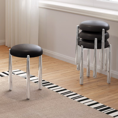 43.3cm H Metal Side Chair in Black