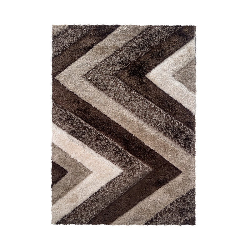 Savla Chevron Hand Woven Shag Area Rug, Rectangle 80 x 150cm