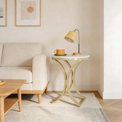 Table d'appoint pour canapé polyvalente, table de bout ronde chic, table basse étroite
