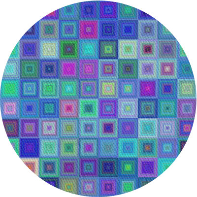 Bleu/vert/Tapis décoratif rose à motifs