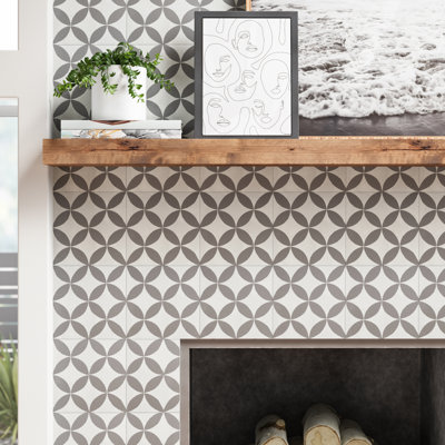 Amlo 8" x 8" Cement Patterned Wall & Floor Tile
