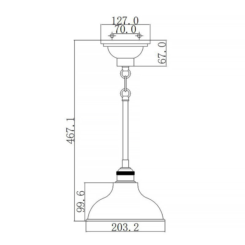 Lera 1 - Light Dome Pendant, Natural Brass