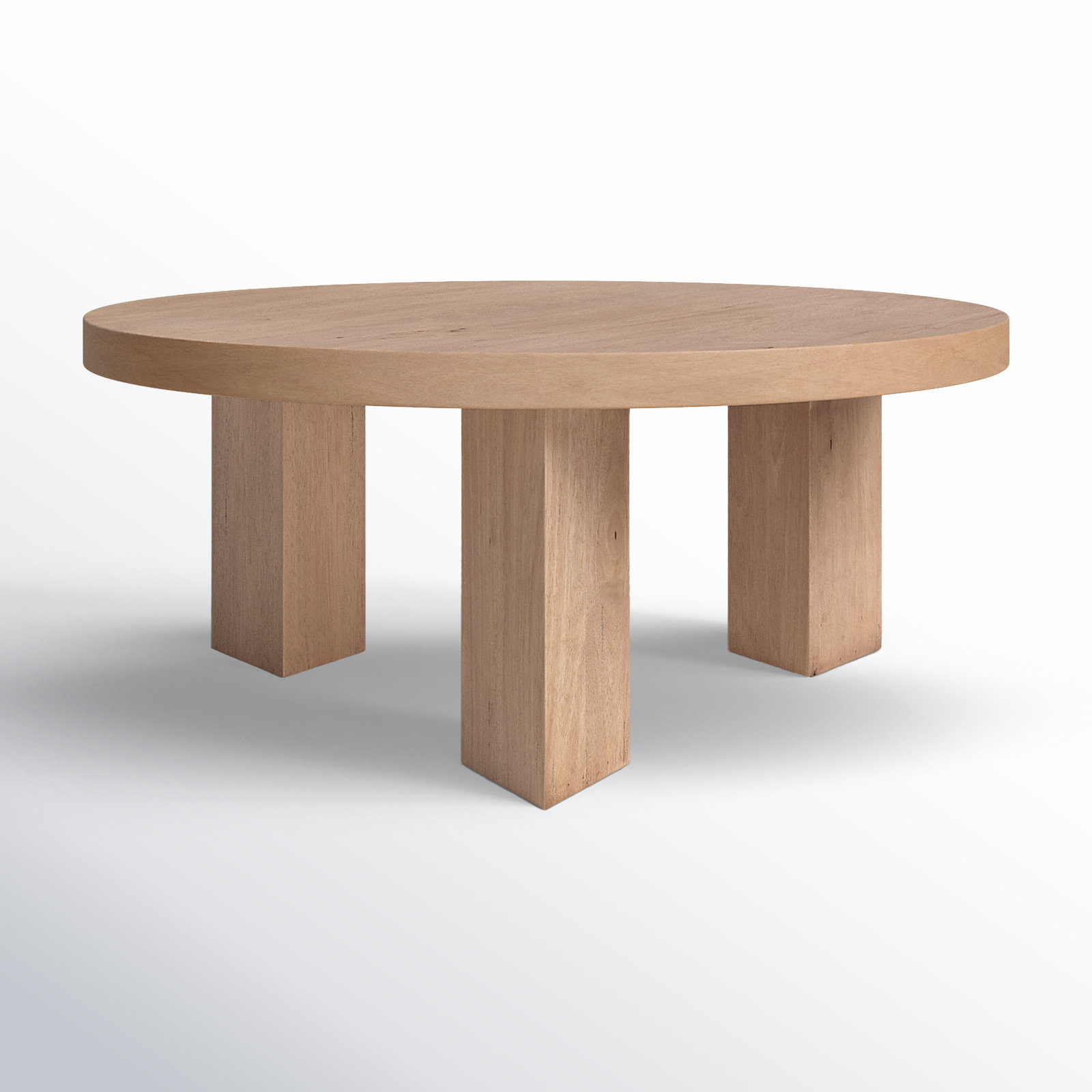 Siham Solid Wood Single Coffee Table, Light Brushed, 16" H x 48" L x 48" W