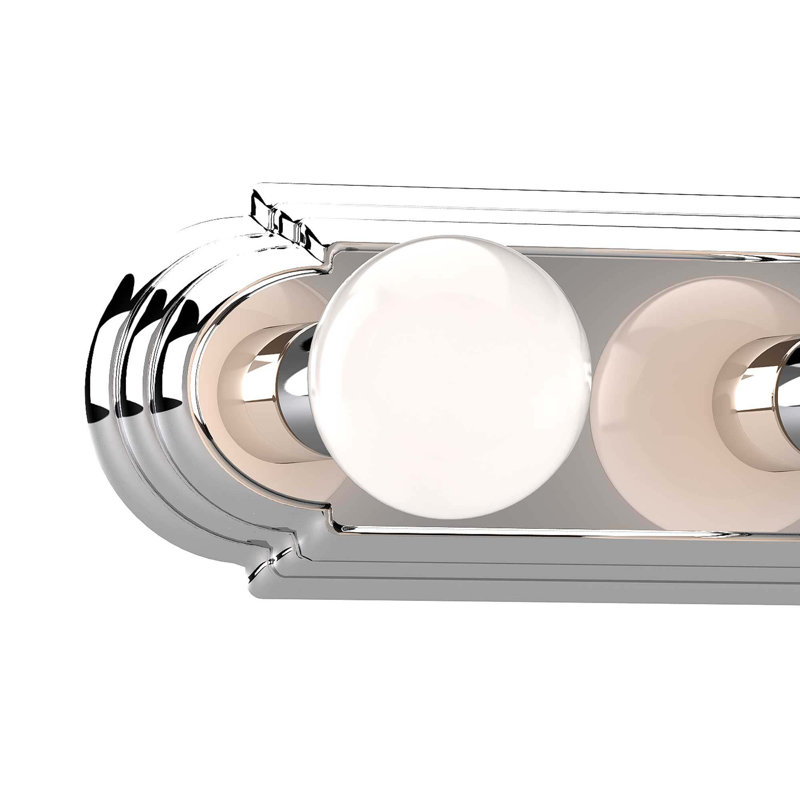 Barre d'éclairage de salle de bain murale 4 lumières l 24 po en chrome, Chrome