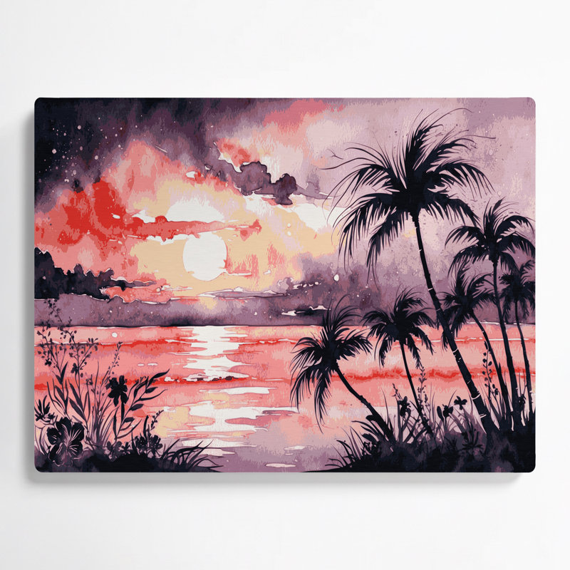 «Hawaiian Sunset Colors», art mural en métal rose, H 12 po x l 18 po