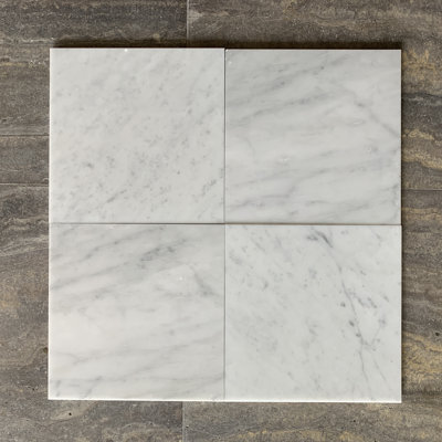 Bianco Carrara 12"" x 12"" Marble Wall & Floor Tile -  Stone & Tile Shoppe, HL-BIA-CAR-12X12