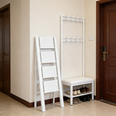 4 Step Ladder Foldable Step Stool, Lightweight Aluminum Household Ladder With Anti-Slip Pedals, 300 Lbs Capacity, Portable Space-Saving Design For Kitchen Bathroom Closet