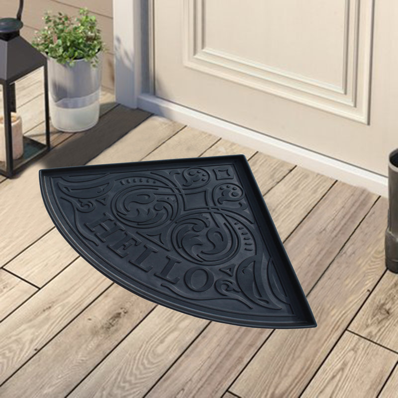 Tapis-décrottoir flexible en caoutchouc Berklin Hello Triangle 21,6 po x 21,6 po