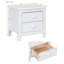 2-Drawer Nightstand For Bedroom, Mid Century Retro Bedside Table With Classic Design,White-2003110936