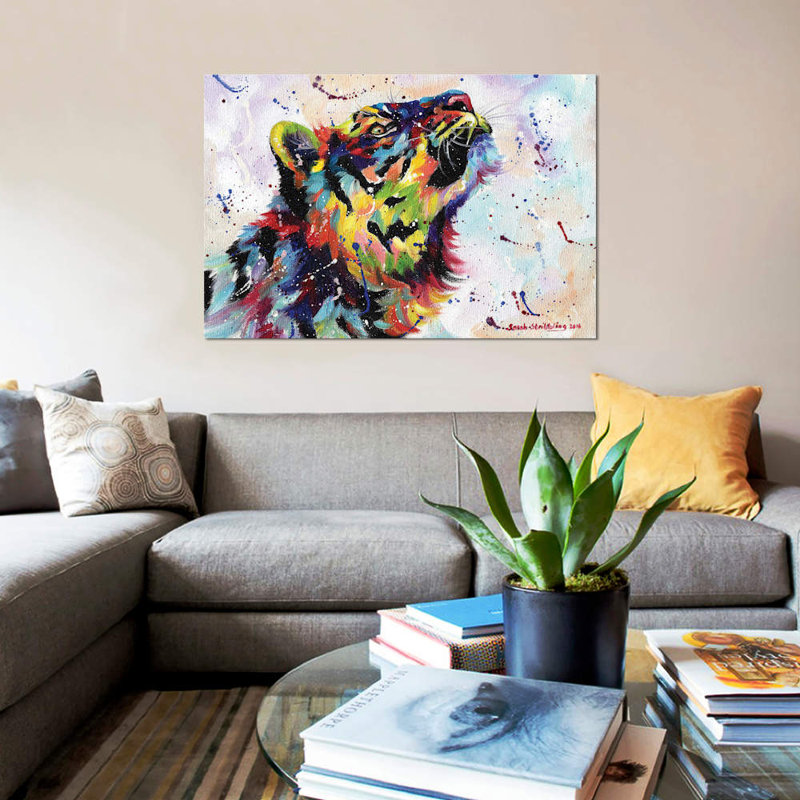 Tiger I by Sarah Stribbling - Wrapped Canvas Painting, 66.04 cm H x 45.72 cm W x 1.91 cm D