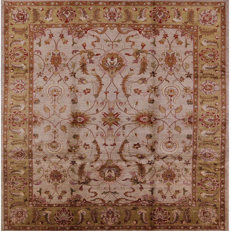 Tapis beige / jaune Glengarry, Carré 8 pi
