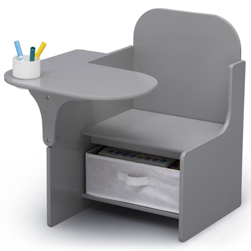 Bureau pour enfants avec porte-gobelet, Gris
