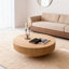 Table basse 39,37 "ronde avec rangement Table d'appoint moderne en placage de bois massif pour salon, chambre à coucher, appartement ou bureau, bois naturel-1921158200-2113768636