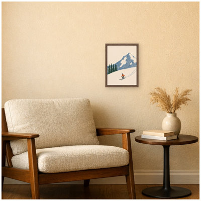 Alpine Ski by Laura Moss Framed Canvas Wall Art Print