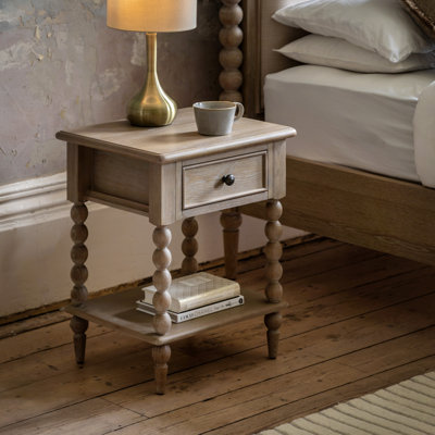 400cm W Solid + Manufactured Wood Bedside Table