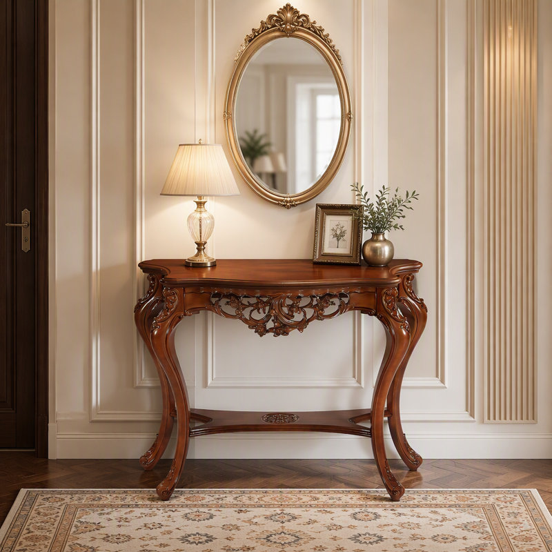 37.6" Console Table, Two-Tier Elegant Entryway Hallway Table