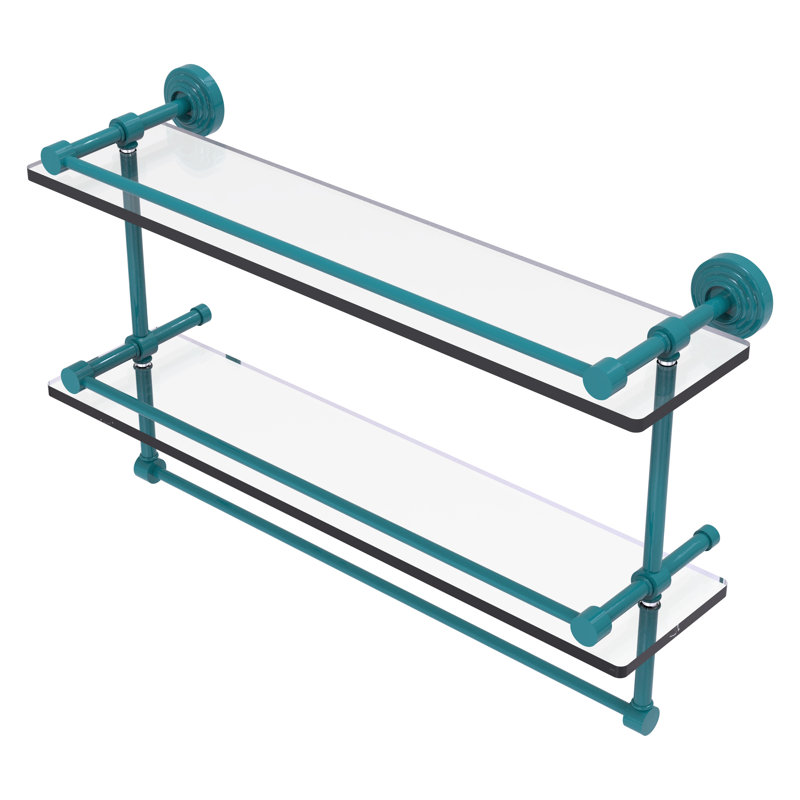 Waverly Place 2 Piece with Towel Bar, 12" H x 22" W x 5" D, Glokzin Teal