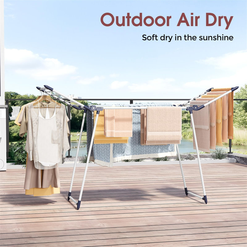 Metal Foldable Freestanding Drying Rack, White