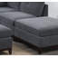 Fauteuil modulaire en tissu de chenille cendré 1 pièce sans accoudoirs