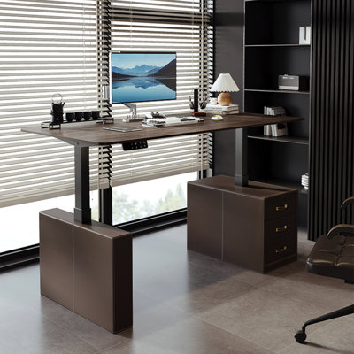 Bureau en bois massif fritté à hauteur réglable