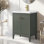 Ensemble de meuble-lavabo sur pied lavabo simple 24 po avec plateau en céramique blanche