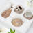 4 Piece Textured Ceramic Bathroom Accessory Set Includes Soap Dish, Dispenser, Toothbrush Holder And Tumbler-1223659346