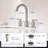 Waterfall Bathroom Faucets For Sink 3 Hole | Brushed Nickel Bathroom Faucet With Pop-Up Drain, 8 Inch Widespread Bathroom Sink Faucet 2-Handles Vanity Faucet With Supply Lines