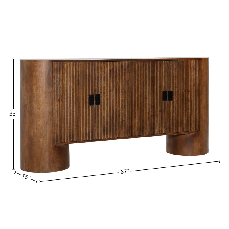 Stephenson 67" Wide Sideboard, Medium Brown